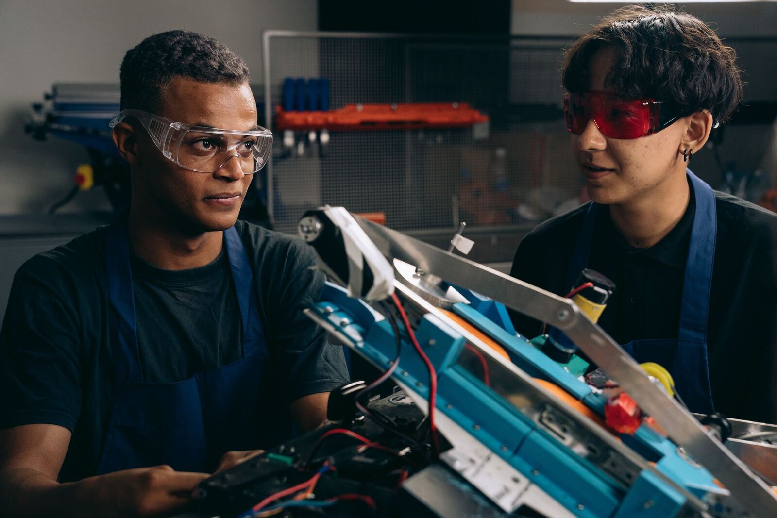 Teens working on an engineering project