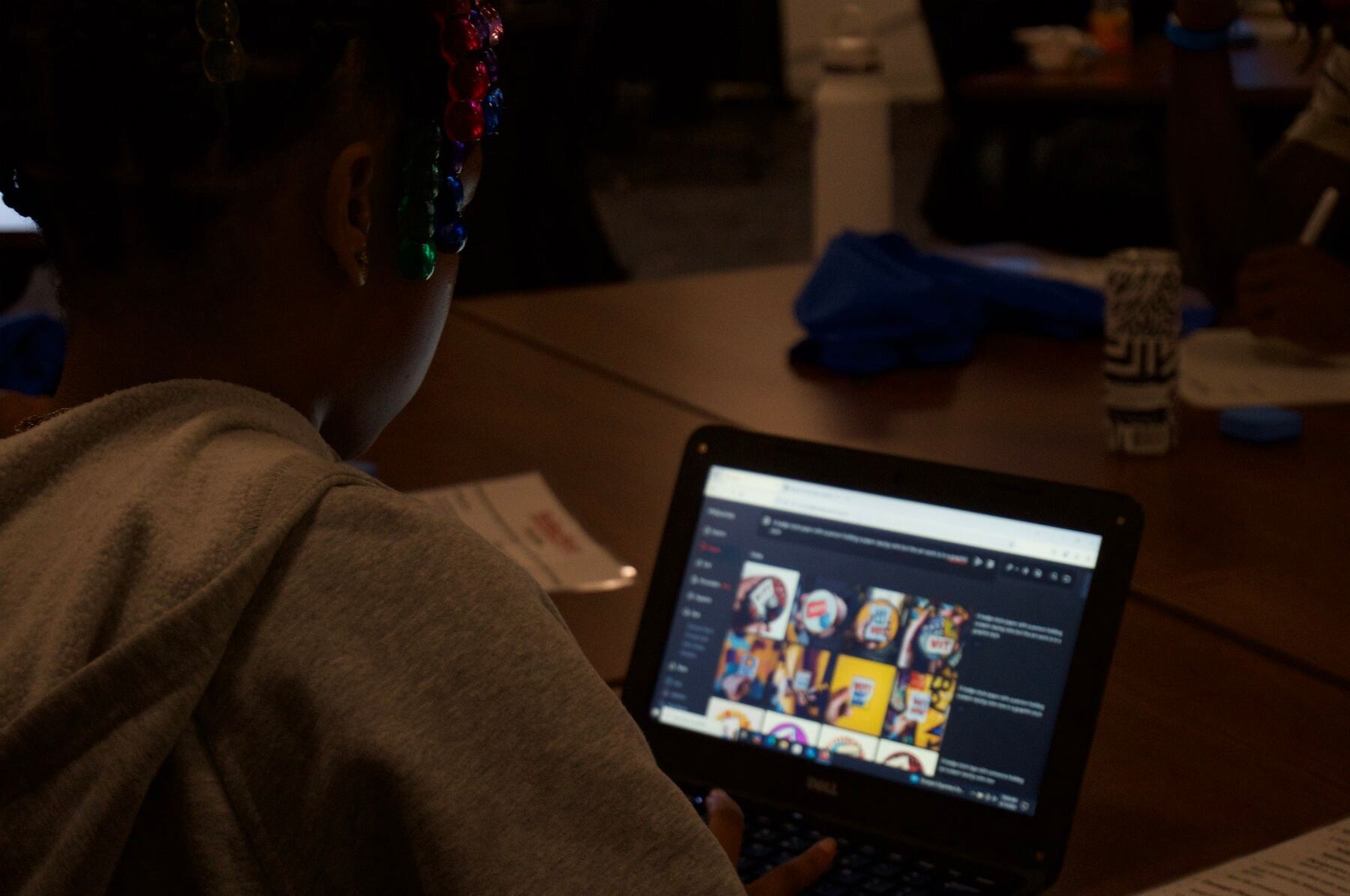 A participant using a tablet