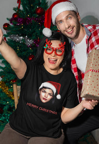 Merry Christmas Shirt | Santa Shirt Selfie | Funny Christmas Tee | Holiday Outfit | Custom Santa Claus Design | Christmas Gift Tee