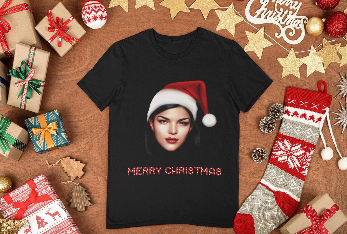 Merry Christmas Shirt | Santa Shirt Selfie | Funny Christmas Tee | Holiday Outfit | Custom Santa Claus Design | Christmas Gift Tee