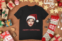 Merry Christmas Shirt | Santa Shirt Selfie | Funny Christmas Tee | Holiday Outfit | Custom Santa Claus Design | Christmas Gift Tee