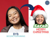 Merry Christmas Digital Art | Santa Hat Photo | Custom Holiday Portrait | Funny Christmas Gift | Personalized Xmas Art | Digital Download