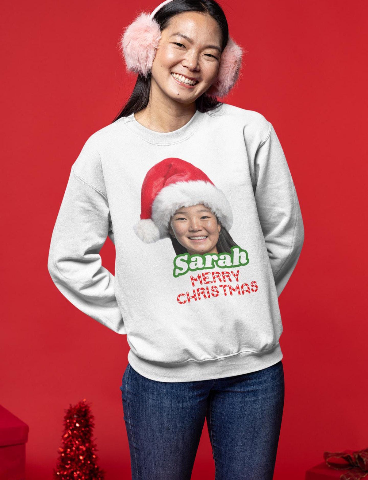 Merry Christmas Sweatshirt | Santa Selfie Pullover | Funny Xmas Gift | Holiday Sweatshirt | Custom Santa Design | Christmas Gift for All