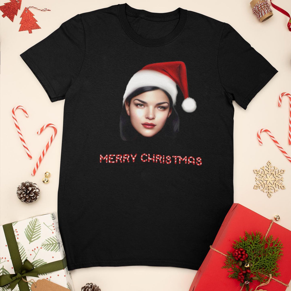 Merry Christmas Shirt | Santa Shirt Selfie | Funny Christmas Tee | Holiday Outfit | Custom Santa Claus Design | Christmas Gift Tee