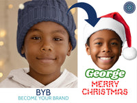 Merry Christmas Digital Art | Santa Hat Photo | Custom Holiday Portrait | Funny Christmas Gift | Personalized Xmas Art | Digital Download